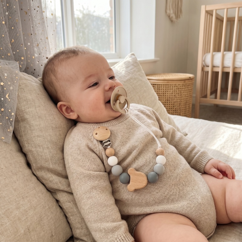 Baby Pacifier Clip - Mittsboy Clip para Chupete Personalizado con