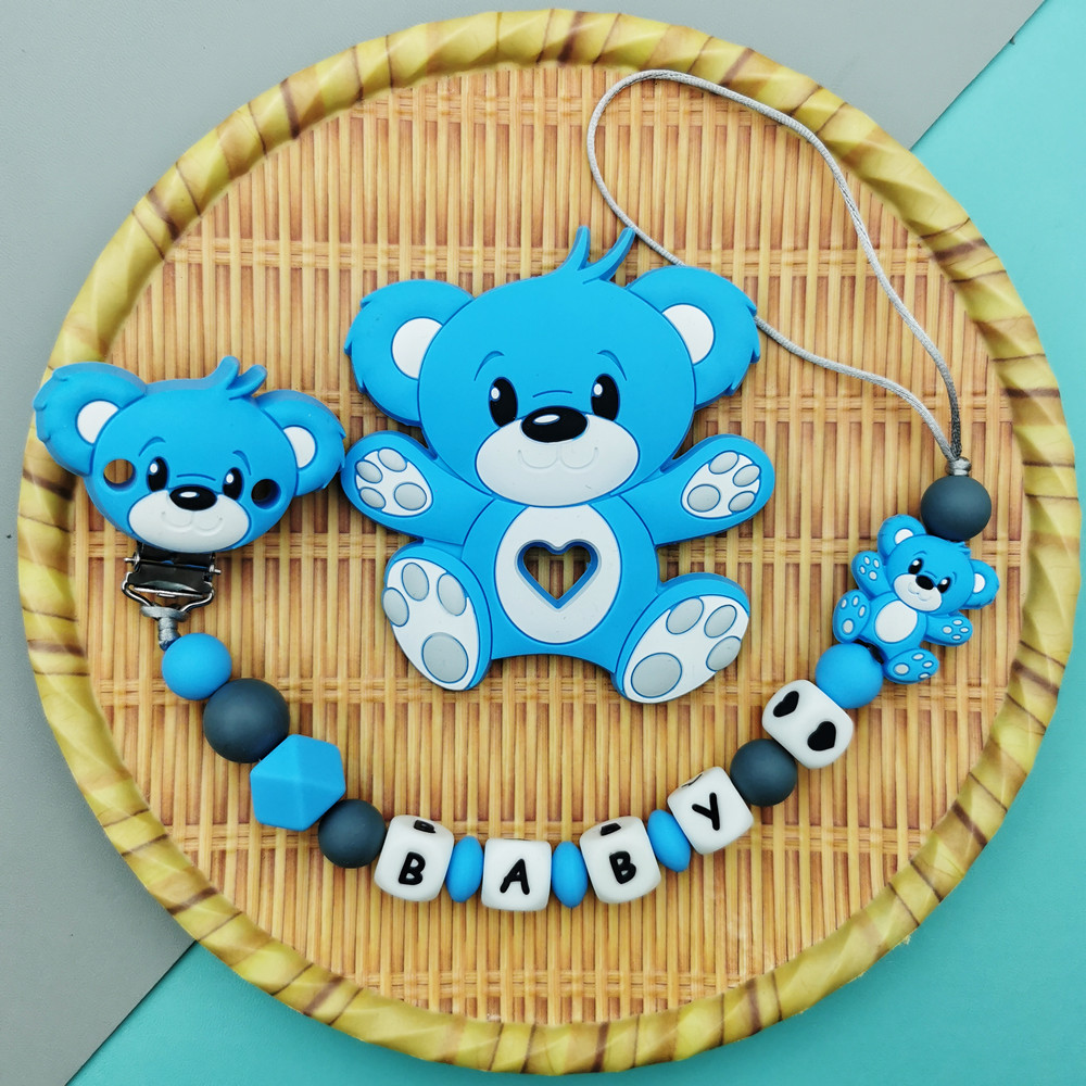 Baby Pacifier Clip - Personalizado inglés ruso silicona letra nombre